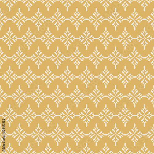 Simple decorative pattern on a gold background. Wallpaper texture, vector