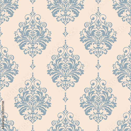 Damask seamless pattern in vintage style  wallpaper texture