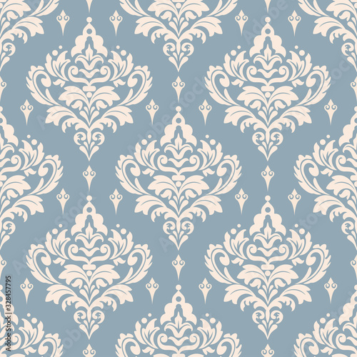 Photo Damask seamless pattern, wallpaper texture