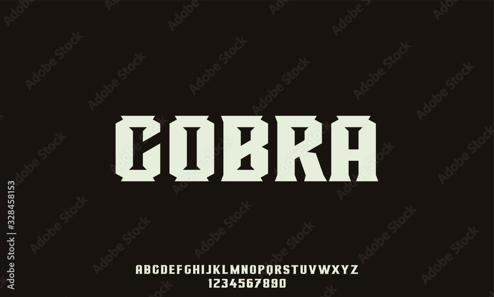 cobra retro typeface, victorian vintage display font vector alphabet set