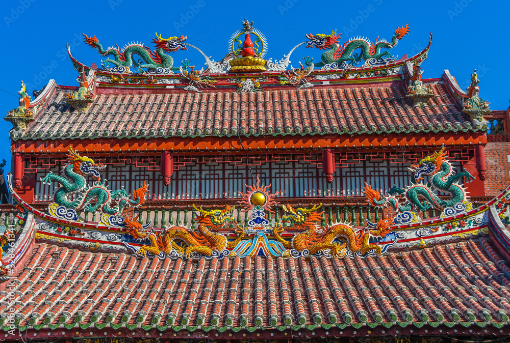 Fototapeta premium Red brick construction in South Fujian