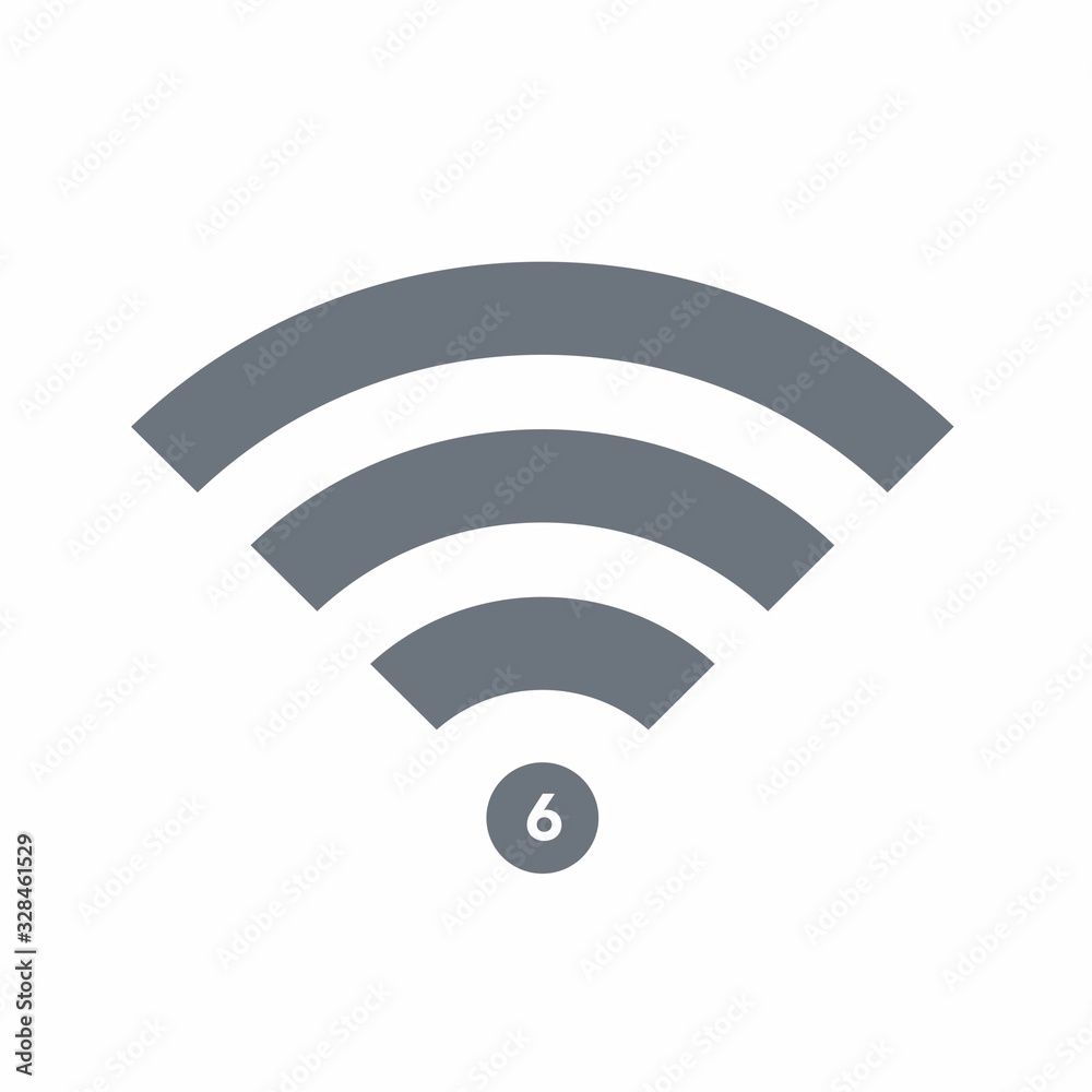 Wifi 6 symbol illustration for better internet connectivity by communication industry Wifi 6 symbol illustration for better internet connectivity by communication industry