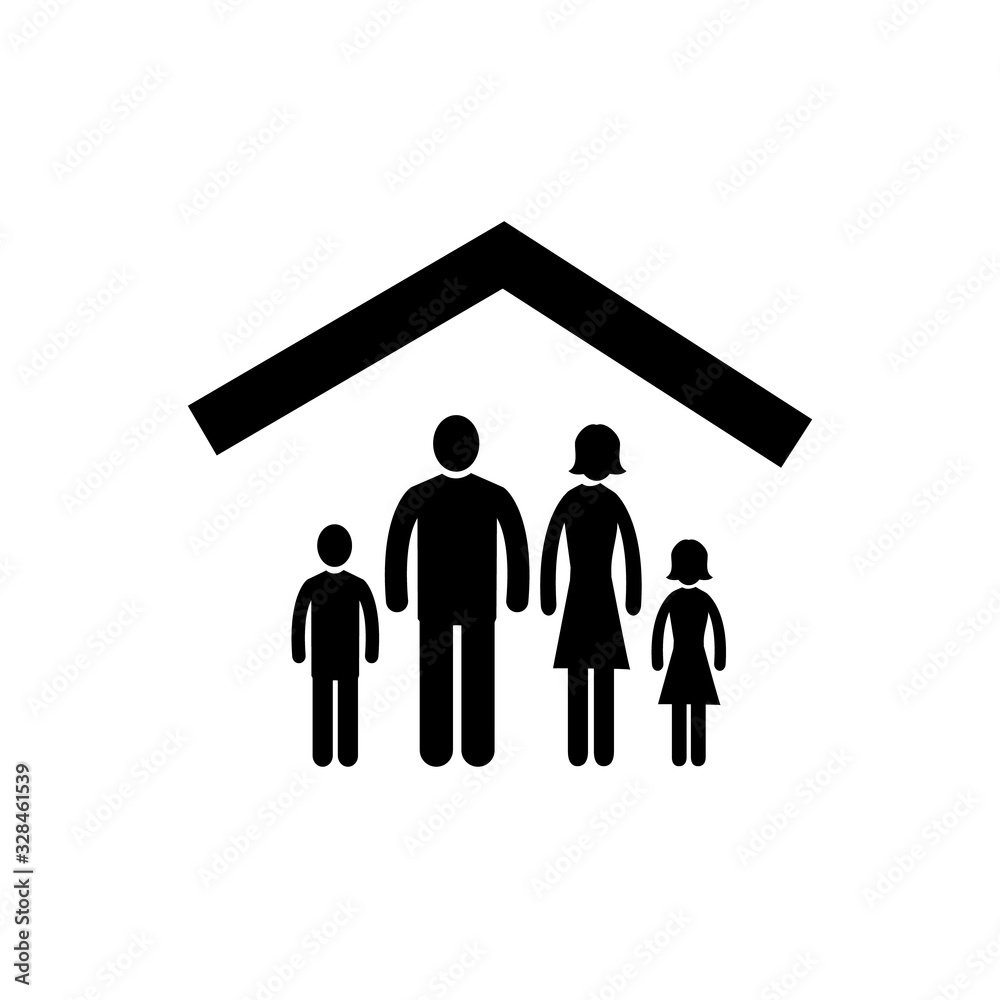family in house real estate icon family in house real estate icon