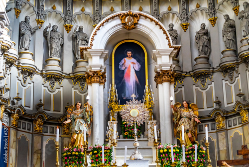Εκτύπωση καμβά Basilica Altar Monstrance Jesus Painting La Compania Church Puebla Mexico