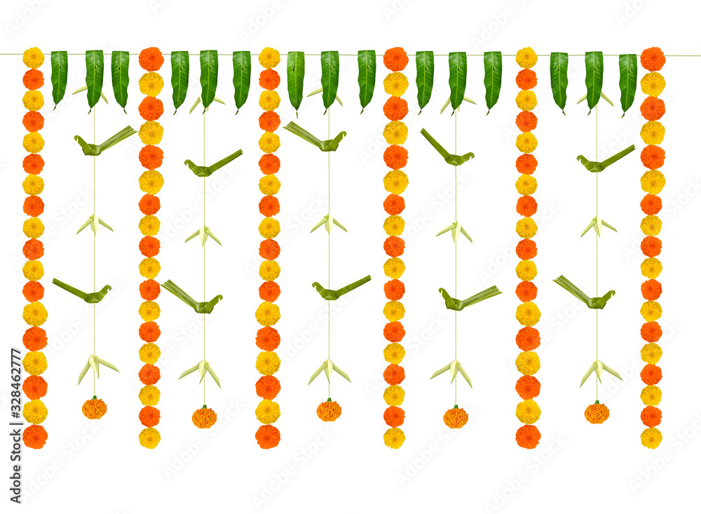Coconut leaves decoration parrot with leaf or Thoranam hanging on entrance  of a house during happy occasions Thoranam hanging decorations in Tamil  tradition kerala traditions mango and coconut leaf Stock Photo