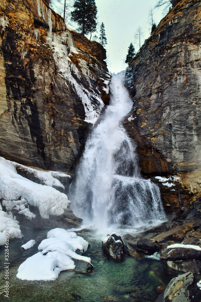 Obraz premium The waterfall of Hell in the Devero valley