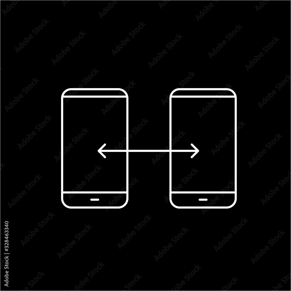 Vector linear phone and technology icons with syncing gesture ...