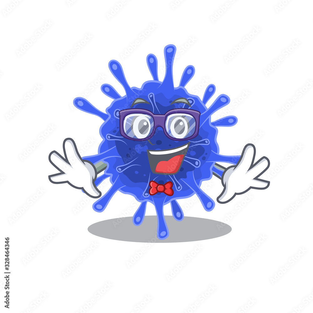 Super Funny Geek bacteria coronavirus cartoon character design Super Funny Geek bacteria coronavirus cartoon character design