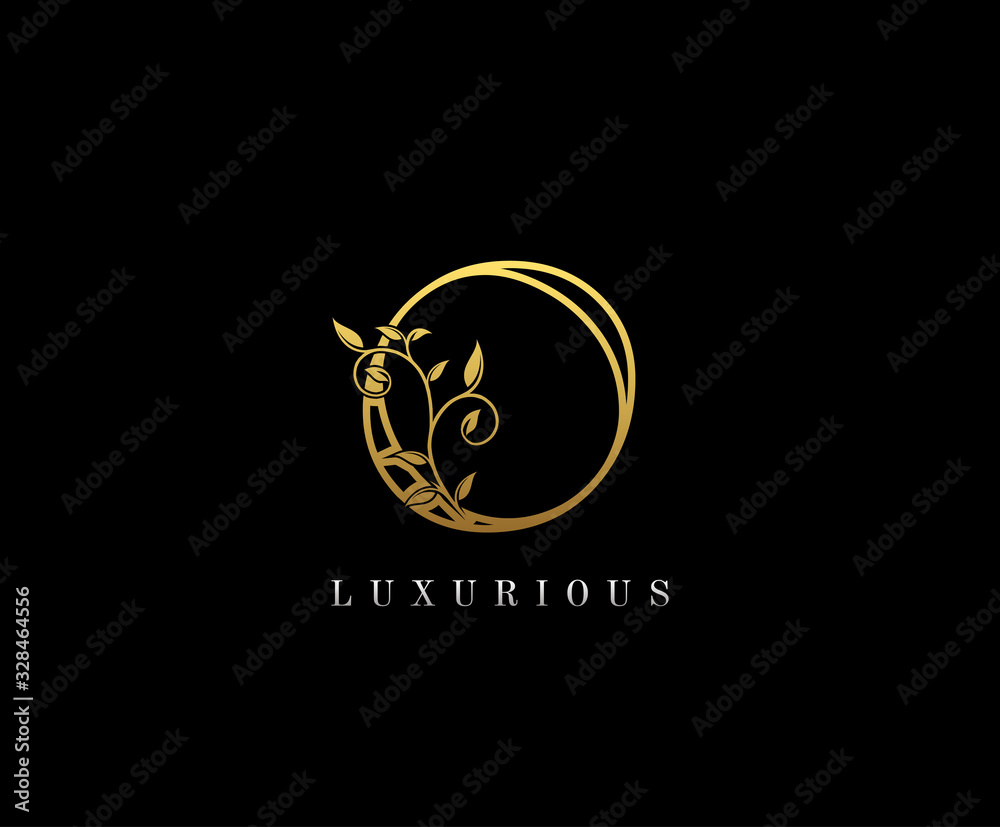 Gold Letter O Logo. O Letter Design Vector with Golden Colors and Floral Hand Drawn. Gold Letter O Logo. O Letter Design Vector with Golden Colors and Floral Hand Drawn.