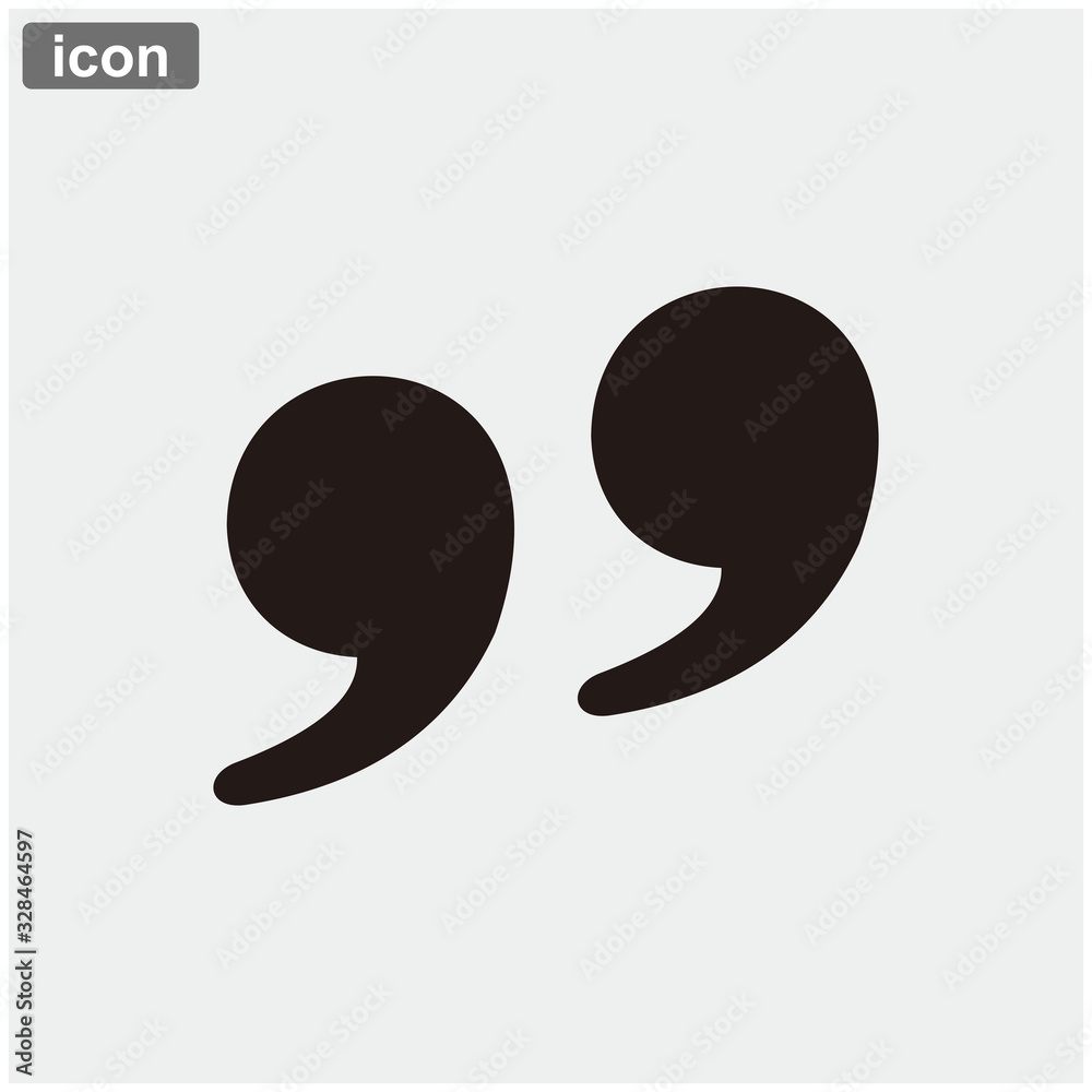 Quote close icon vector illustration sign Quote close icon vector illustration sign