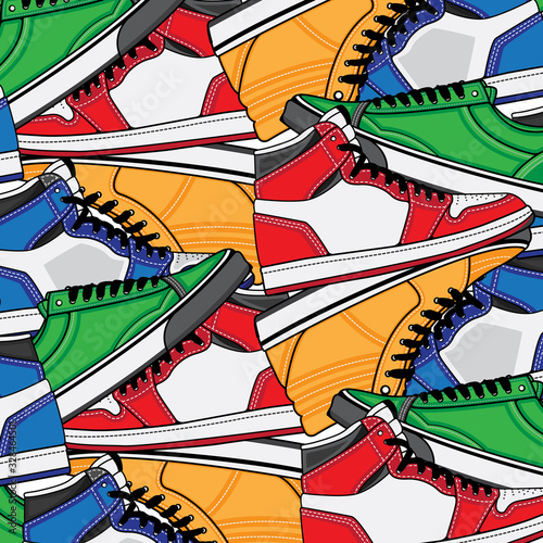 pattern with sneaker shoes