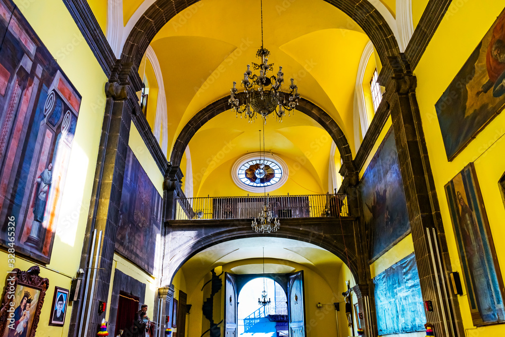 Basilica Door San Cristobal Church Puebla Mexico