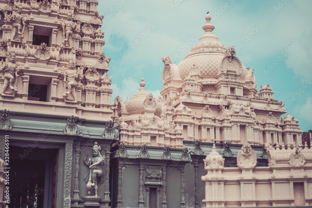 Beautiful architecture of historical building Sri Meenadchi Sundareswarar Temple in Galle