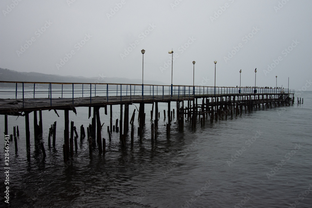 Old pier at the sea. Old pier at the sea.