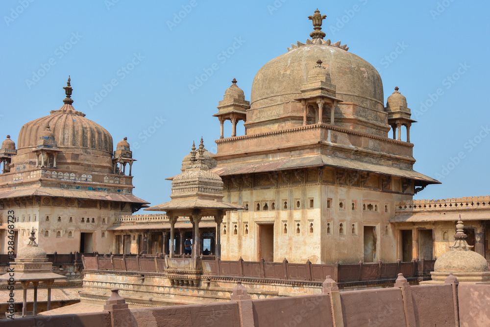 Jahangir Mahal (Orchha Fort) in Orchha, Madhya Pradesh, India.