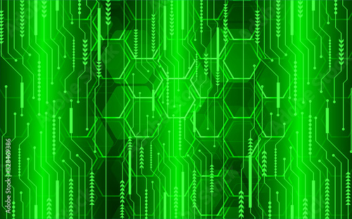 green cyber circuit future technology concept background