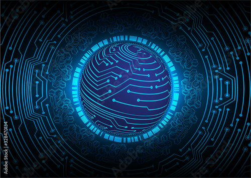 Blue world cyber circuit future technology concept background