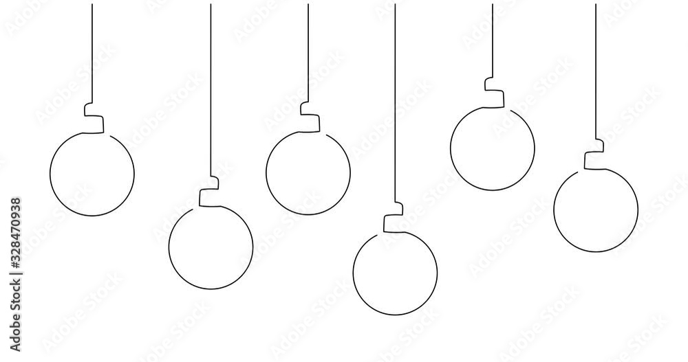 Christmas balls line drawing, animated illustration design. Christmas collection. Christmas balls line drawing, animated illustration design. Christmas collection.
