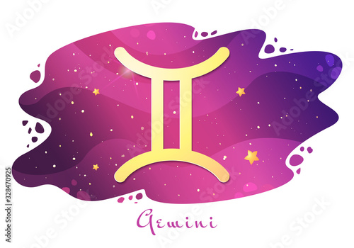 Sign of the zodiac of Gemini, vector illustration
