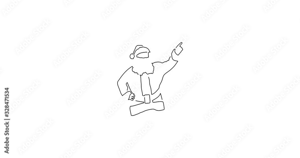 Santa Claus line drawing, animated illustration design. Christmas collection. Santa Claus line drawing, animated illustration design. Christmas collection.