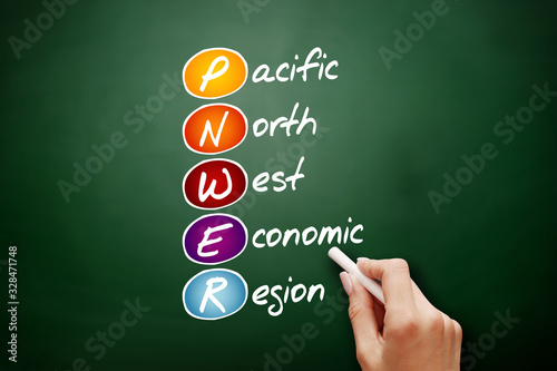 PNWER - Pacific Northwest Economic Region, business concept background