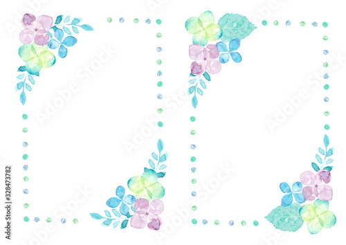 Illustration of hydrangea painted by watercolor