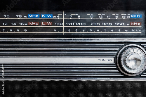 Foto An old radio frequency tuning in abstract style