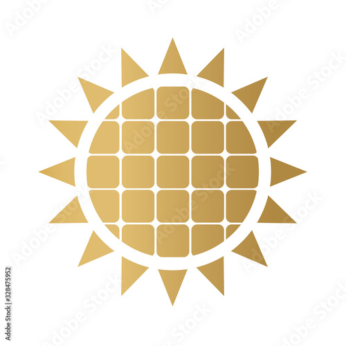 golden solar battery concept - vector illustration
