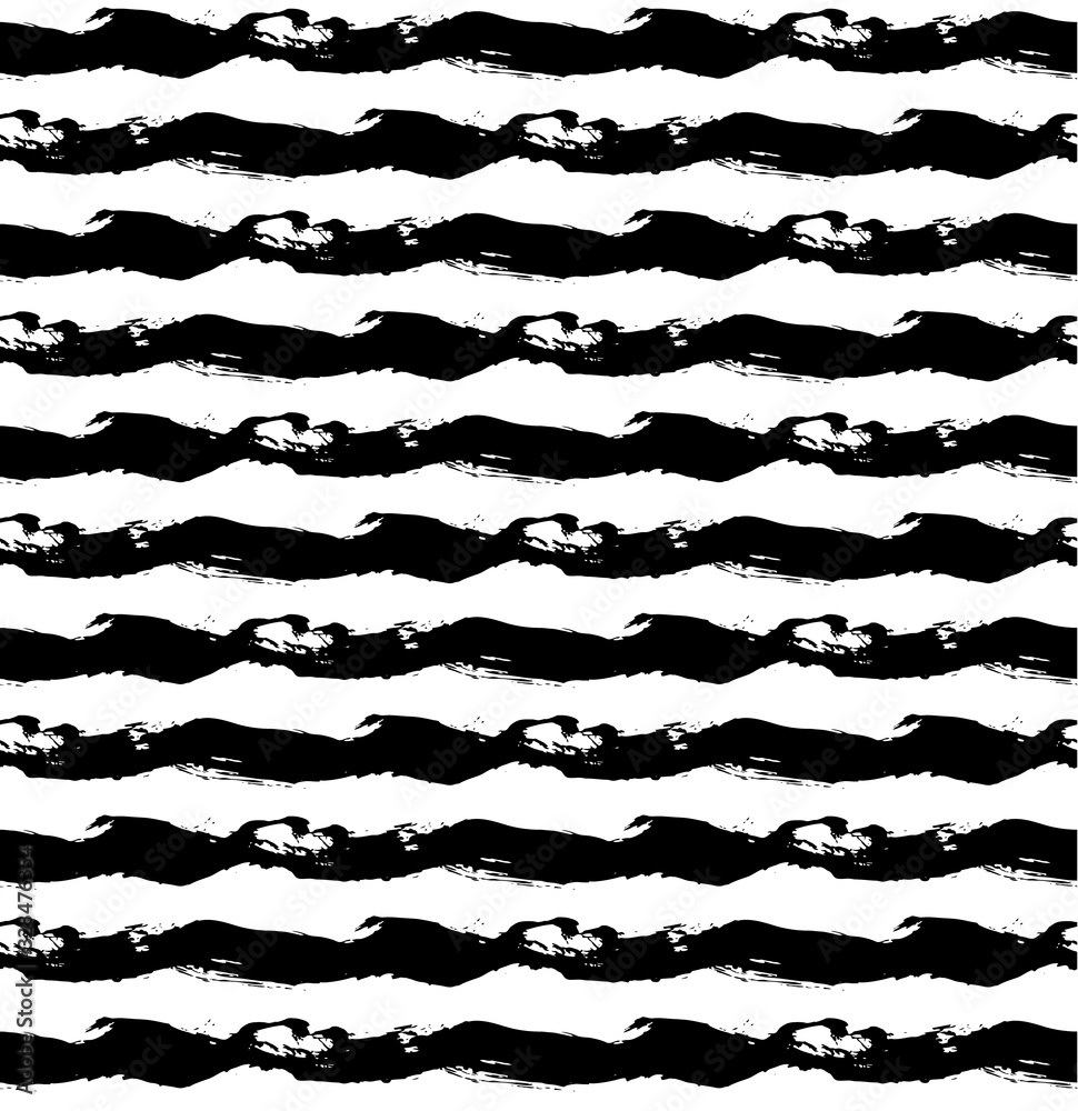 Vector abstract seamless wavy pattern. Hand drawn brush strokes illustration. Vector abstract seamless wavy pattern. Hand drawn brush strokes illustration.