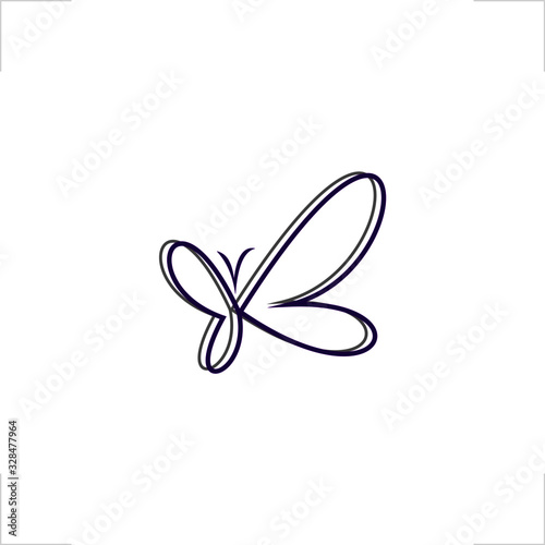 B letter logo butterfly design beauty