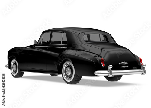 Black Vintage Car Isolated