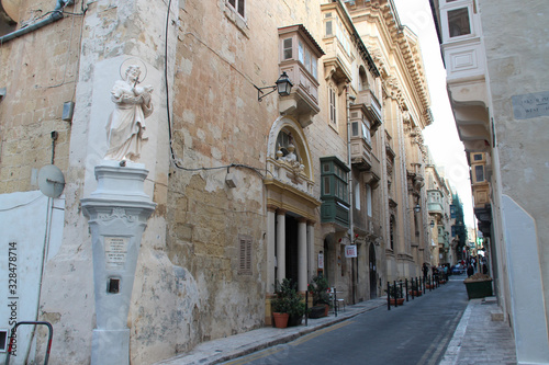 street and buildings  flats    in valletta in malta