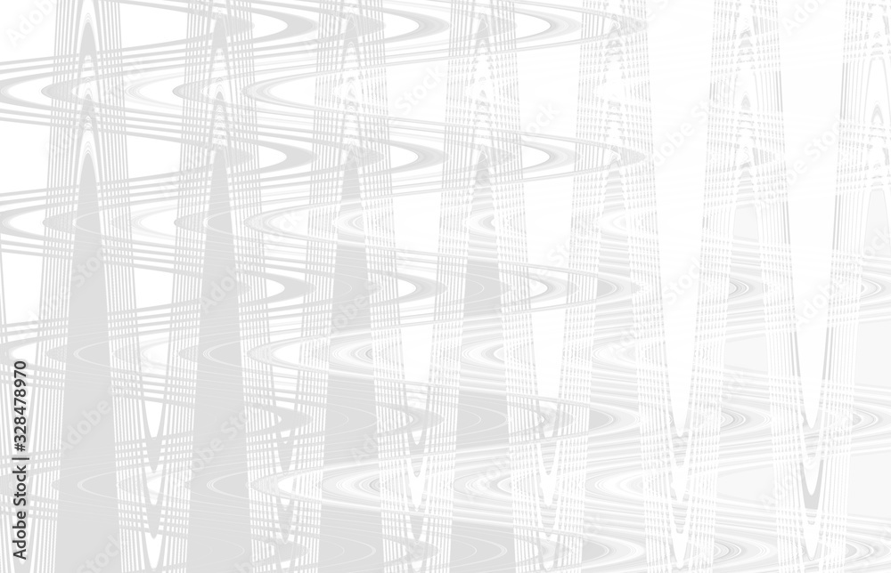 Fototapeta premium White background with a graphic pattern of lines and stripes, texture of gray zigzags and waves. Modern abstract design in bright colors, a template for a screensaver.