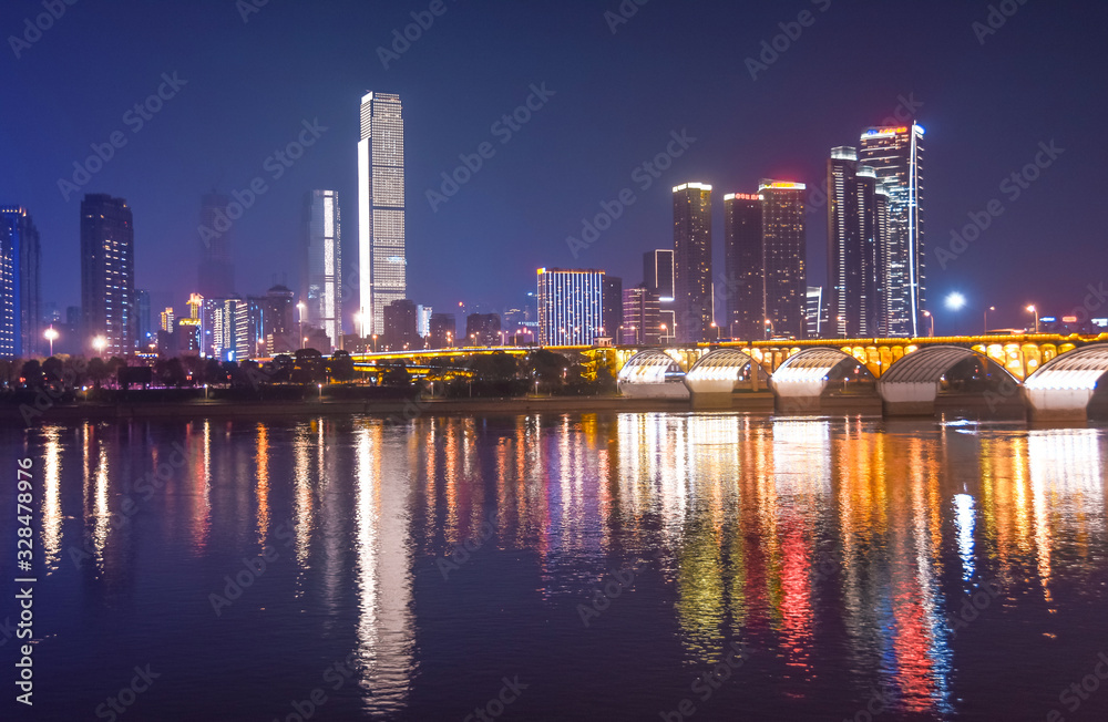 Naklejka premium Changsha night view