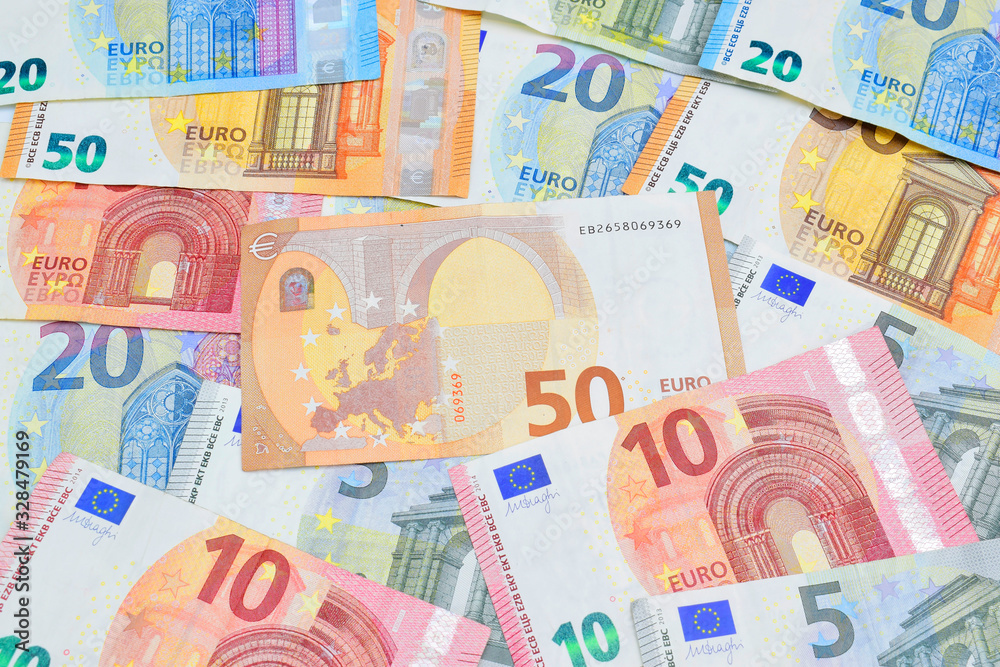 Banknote money euros for background and business ,savings concept.
