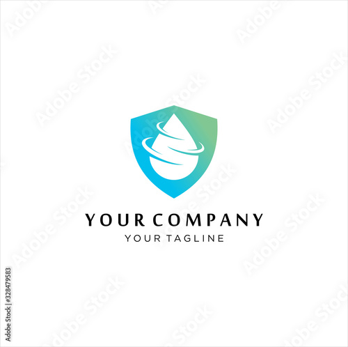 Waterproof Water Shield Logo Template