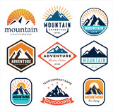 Set Of Mountain and Sea for Outdoor Adventure Emblem Logo design inspiration Hiking, vintage mountain  logo design inspiration