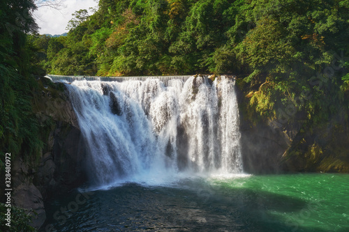 Shifen waterfall known as Taiwan s Niagara falls