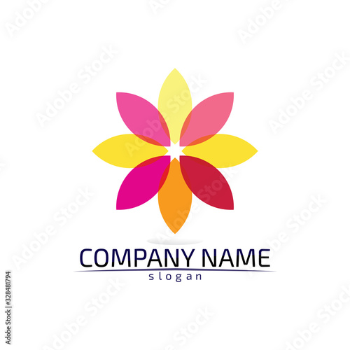 Vector  Lotus Flower Sign for Wellness  Spa and Yoga. Vector Illustration