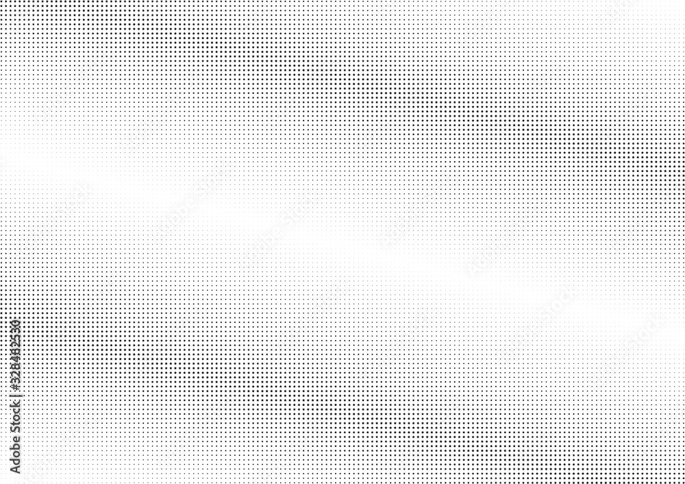 Abstract halftone dotted background. Monochrome futuristic grunge pattern, stars.  Vector modern optical pop art texture for posters, site, postcard, cover, labels, vintage sticker, mock-up layout.