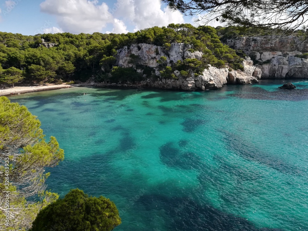 Menorca Paradise Beach in a sunny day.