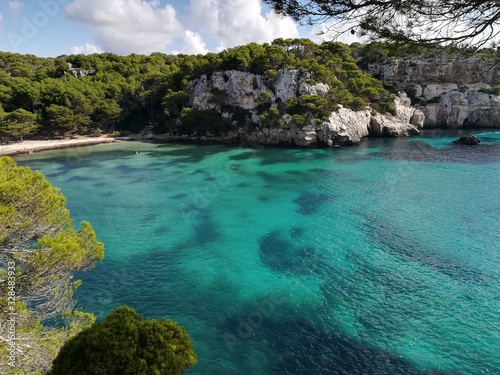 Menorca Paradise Beach in a sunny day. © Sofia ZA