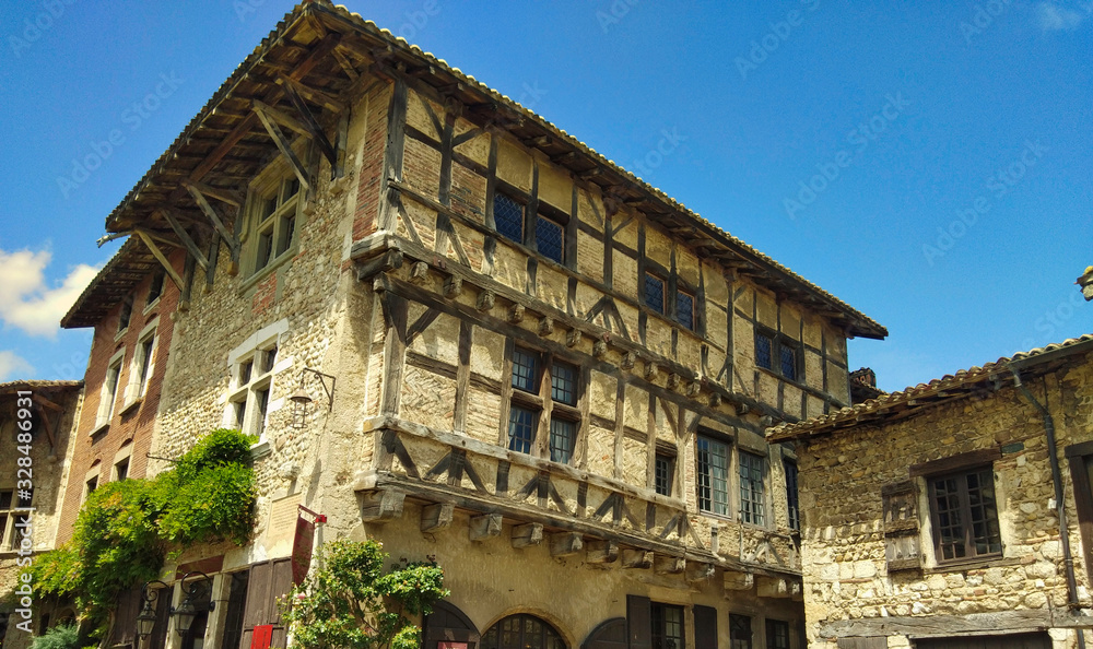 Beautiful ancient house in the medieval city of Pérouges, france