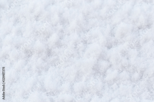 Texture of natural snow. Top view of the snow.