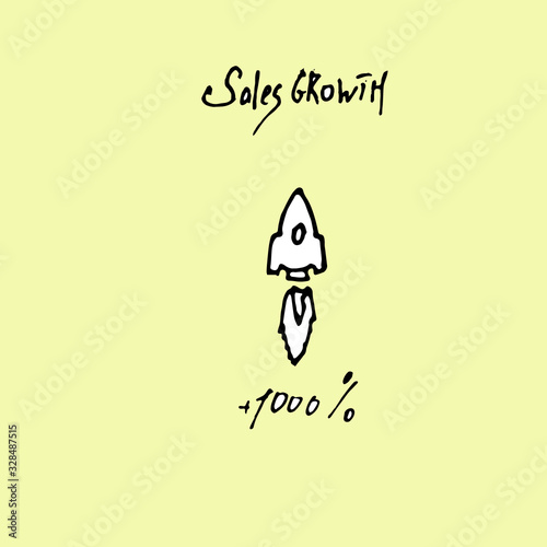Sales growth Hand drawn concept