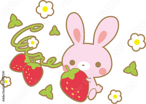 うさぎといちご