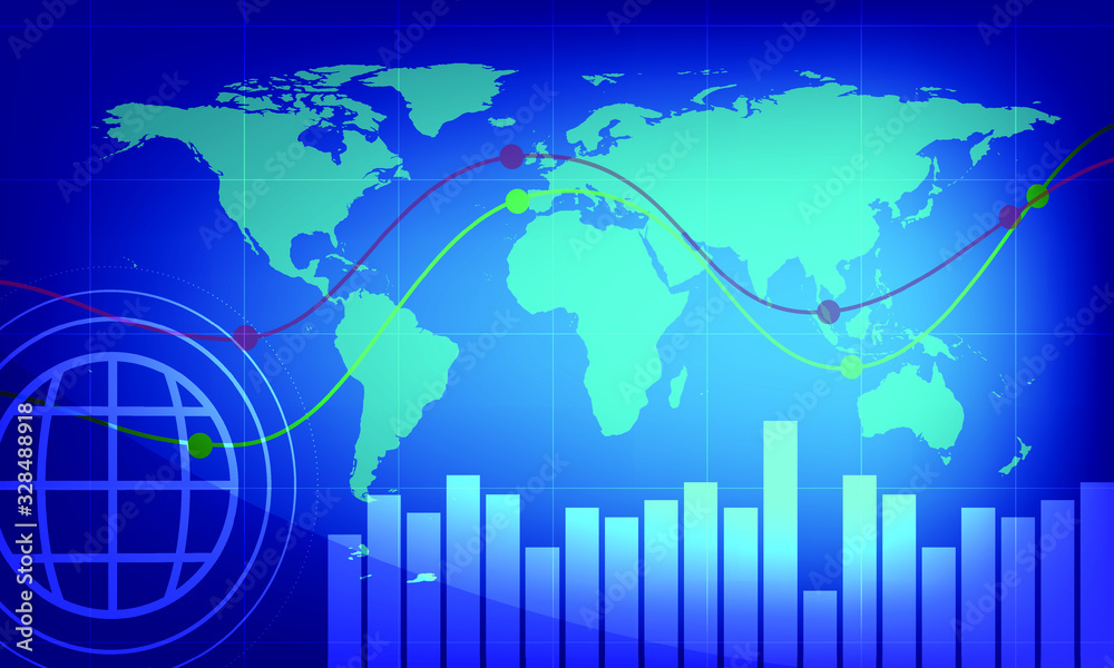 Business background on world map. Business background on world map.