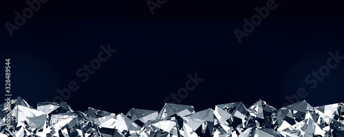 Diamonds on a black background. photo