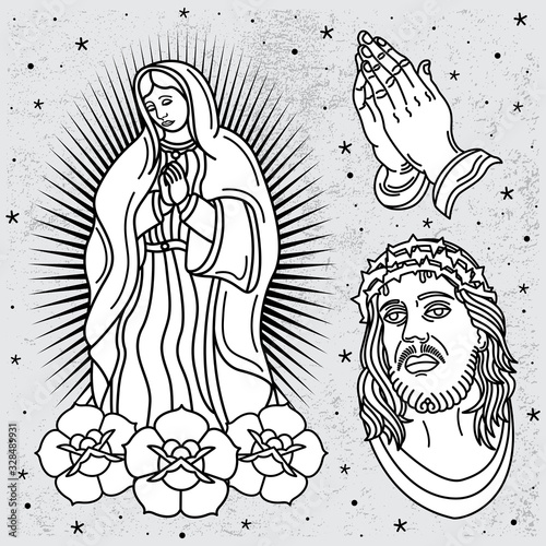 vector religious tattoo patterns