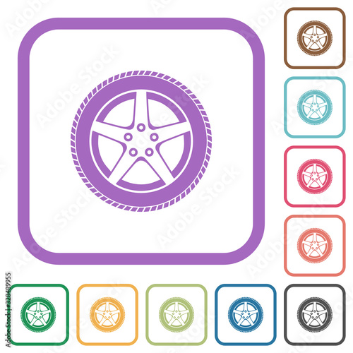 Car wheel simple icons photo